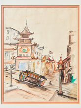 Load image into Gallery viewer, San Francisco's Chinatown Mid Century Watercolor
