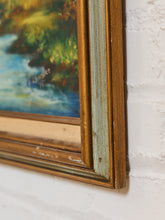 Load image into Gallery viewer, Vintage Stream Landscape Oil Painting Signed by E. Chamlee 1975

