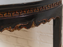 Load image into Gallery viewer, Antique Chinese Black Lacquer Demi-Lune Console Table

