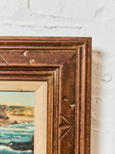 Load image into Gallery viewer, Crashing Waves on Rock Cliff Oil Painting by Joanne Moberg
