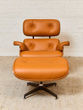 Load image into Gallery viewer, Burnt Orange Leather Iconic Chair and Ottoman
