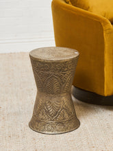Load image into Gallery viewer, Moroccan Hammered Metal Pedestal Table

