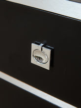 Load image into Gallery viewer, Black and Chrome 1970's 2 Drawer Nightstand
