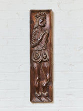 Load image into Gallery viewer, Vintage Carved Wood Relief Panel of a Standing Figure
