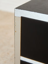 Load image into Gallery viewer, Black and Chrome 1970's 2 Drawer Nightstand
