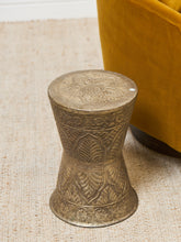 Load image into Gallery viewer, Moroccan Hammered Metal Pedestal Table
