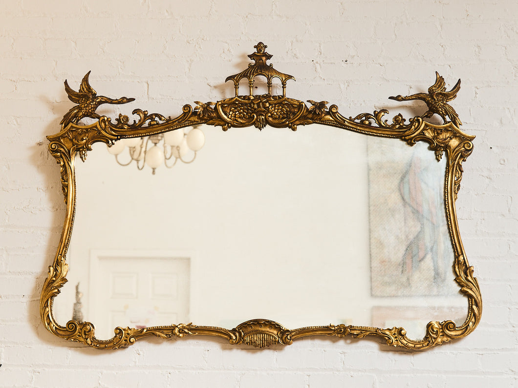 Friedman Brothers Large Gold Pagoda Chinese Chippendale Mirror