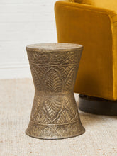 Load image into Gallery viewer, Moroccan Hammered Metal Pedestal Table
