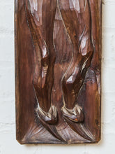 Load image into Gallery viewer, Vintage Carved Wood Relief Panel of a Standing Figure
