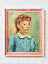 Load image into Gallery viewer, Portrait of a woman in Blue mid Century
