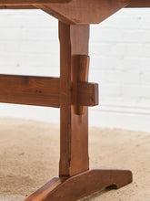 Load image into Gallery viewer, Ethan Allen Solid Wood Trestle Dining Table
