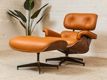 Load image into Gallery viewer, Burnt Orange Leather Iconic Chair and Ottoman
