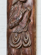 Load image into Gallery viewer, Vintage Carved Wood Relief Panel of a Standing Figure
