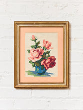 Load image into Gallery viewer, Floral Needlepoint Vintage Art
