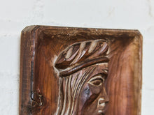 Load image into Gallery viewer, Vintage Carved Wood Relief Panel of a Standing Figure
