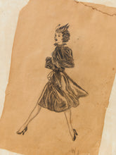 Load image into Gallery viewer, Vintage Fashion Pencil Drawing
