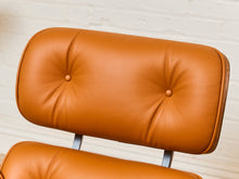 Load image into Gallery viewer, Burnt Orange Leather Iconic Chair and Ottoman
