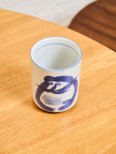 Load image into Gallery viewer, Hand Painted T.T Face Ink Drawing Japanese Yunomi Tea Cup Handleless Mug
