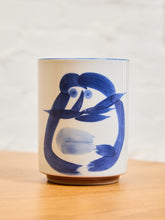 Load image into Gallery viewer, Hand Painted T.T Face Ink Drawing Japanese Yunomi Tea Cup Handleless Mug
