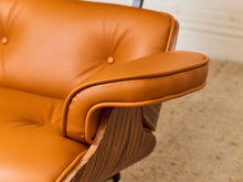 Load image into Gallery viewer, Burnt Orange Leather Iconic Chair and Ottoman
