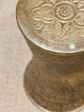 Load image into Gallery viewer, Moroccan Hammered Metal Pedestal Table
