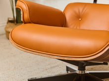 Load image into Gallery viewer, Burnt Orange Leather Iconic Chair and Ottoman
