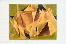 Load image into Gallery viewer, 1961 Cubist Signed Painting Cougar on the Rocks
