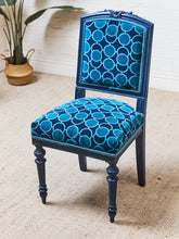 Load image into Gallery viewer, French Imperial Chair with Teal Dining Chairs
