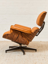 Load image into Gallery viewer, Burnt Orange Leather Iconic Chair and Ottoman
