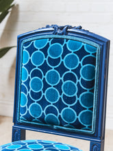 Load image into Gallery viewer, French Imperial Chair with Teal Dining Chairs
