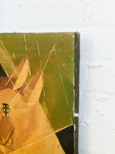 Load image into Gallery viewer, 1961 Cubist Signed Painting Cougar on the Rocks
