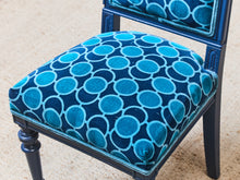Load image into Gallery viewer, French Imperial Chair with Teal Dining Chairs
