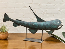 Load image into Gallery viewer, Brutalist Patinated Metal Fish Wall Sculpture 1970s Statement Piece
