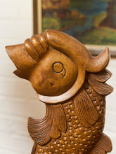 Load image into Gallery viewer, Vintage Teak Koi Carved Sculpture
