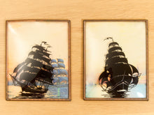 Load image into Gallery viewer, Pair of Reverse Painted Ships from the early 1900s

