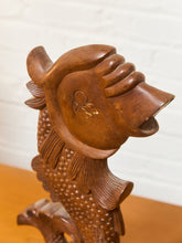 Load image into Gallery viewer, Vintage Teak Koi Carved Sculpture
