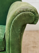 Load image into Gallery viewer, Mohair Distressed Vintage Antique Club Chair
