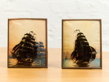 Load image into Gallery viewer, Pair of Reverse Painted Ships from the early 1900s
