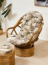 Load image into Gallery viewer, Bamboo Vintage Chair and Ottoman
