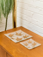 Load image into Gallery viewer, Large Vintage Fred Press Gold Leaf Glass Plate Dish
