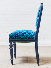 Load image into Gallery viewer, French Imperial Chair with Teal Dining Chairs
