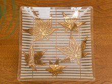 Load image into Gallery viewer, Large Vintage Fred Press Gold Leaf Glass Plate Dish
