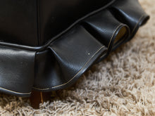 Load image into Gallery viewer, Ruffle Black Ottoman
