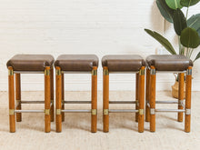 Load image into Gallery viewer, 1970s Brutalist Chrome and Oak Stools
