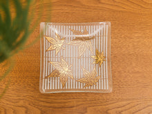 Load image into Gallery viewer, Small Vintage Fred Press Gold Leaf Glass Plate Dish
