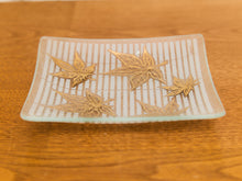 Load image into Gallery viewer, Small Vintage Fred Press Gold Leaf Glass Plate Dish
