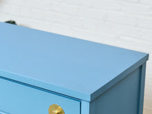 Load image into Gallery viewer, French blue 1950’s Highboy Dresser
