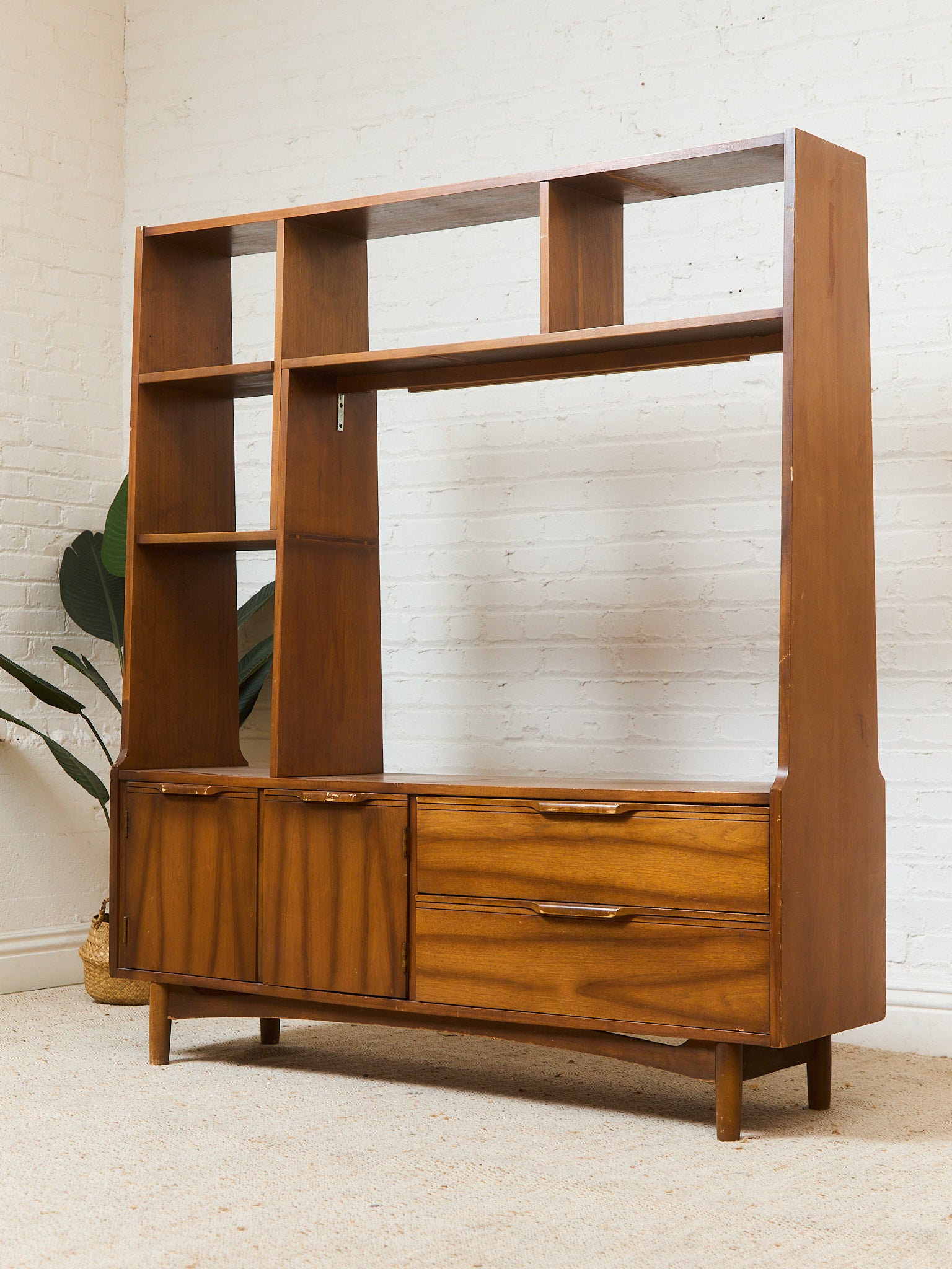 Vintage As Found Media Shelf Room Divider - Sunbeam Vintage