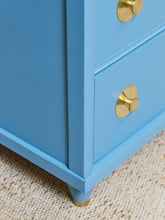 Load image into Gallery viewer, French blue 1950’s Highboy Dresser
