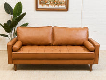 Load image into Gallery viewer, Caramel Sofa Button Tufted
